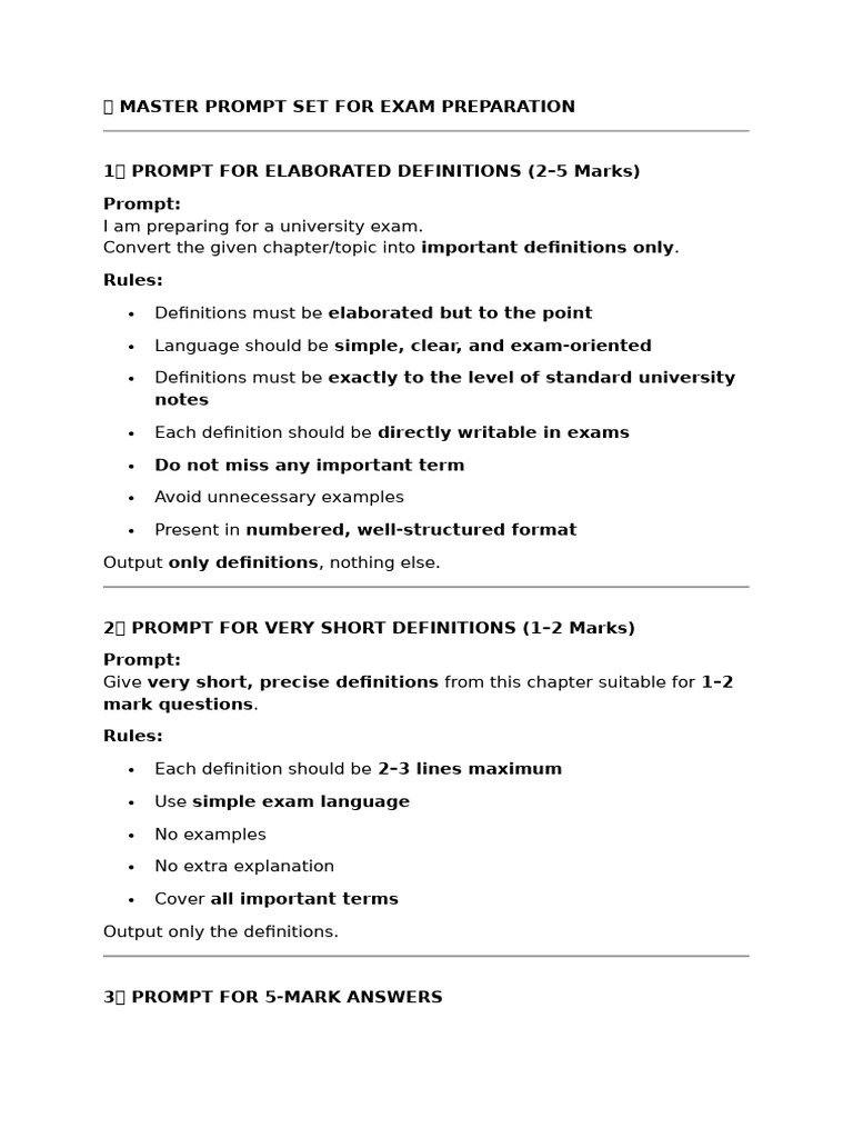 Master Prompt For Exam | PDF | Multiple Choice