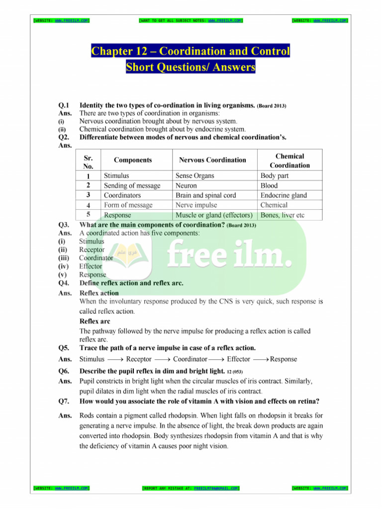 10th Bio CH 12 Short Q | PDF