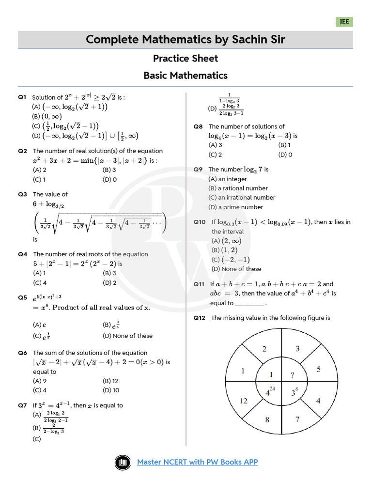 6899dff7d6651f6130649c47_##_Basic Mathematics Practice Sheet_260124 ...