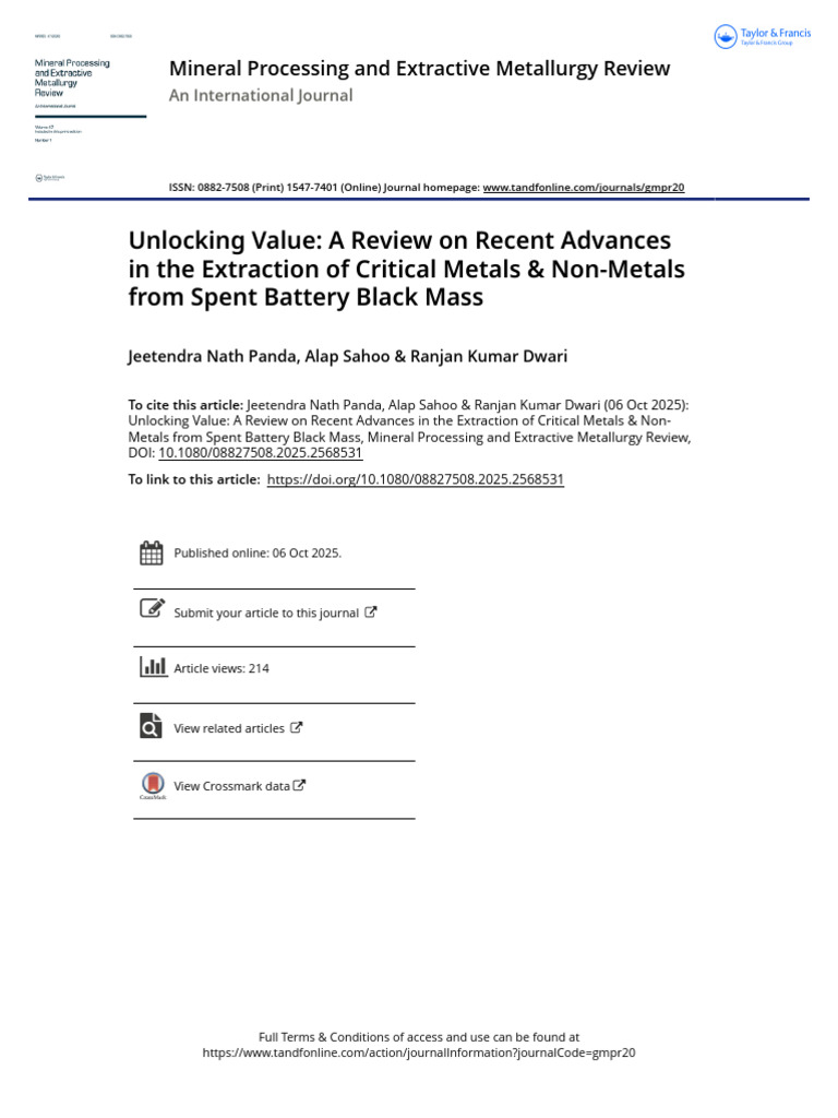 Unlocking Value a Review on Recent Advances in the Extraction of ...