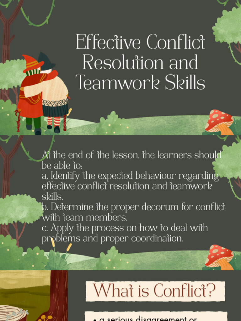Conflict Resolution and Teamwork Skills | PDF | Conflict Resolution ...