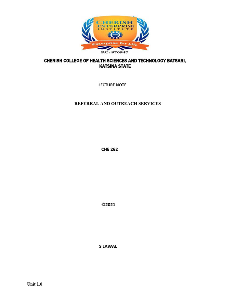 CHE--REFERRAL-SYSTEM-AND-OUTREACH-SERVICES | PDF | Patient | Health Care