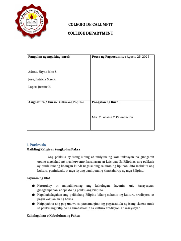 Format NG Ulat (Adona, Jose, Lopez) | PDF