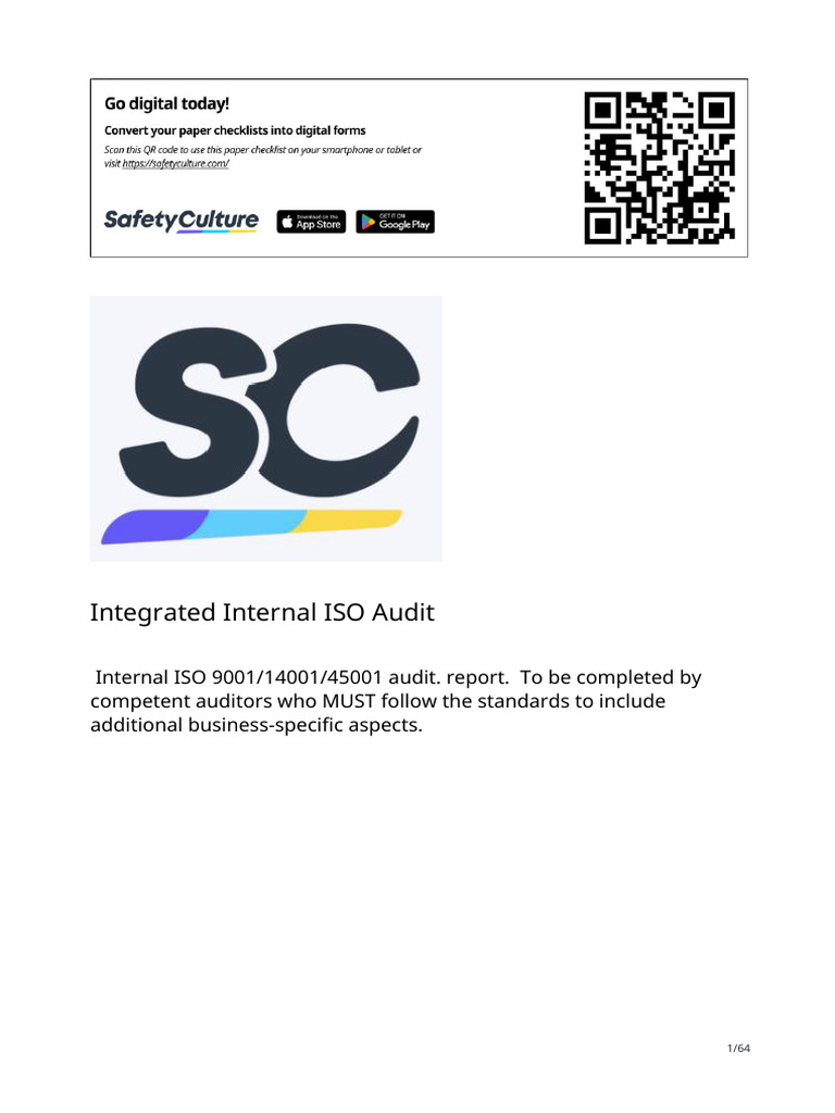 Integrated Internal ISO Audit | PDF | Audit | Business