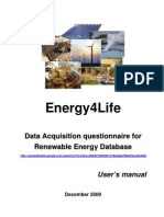 Energy4Life Renewable Energy Database User's Manual