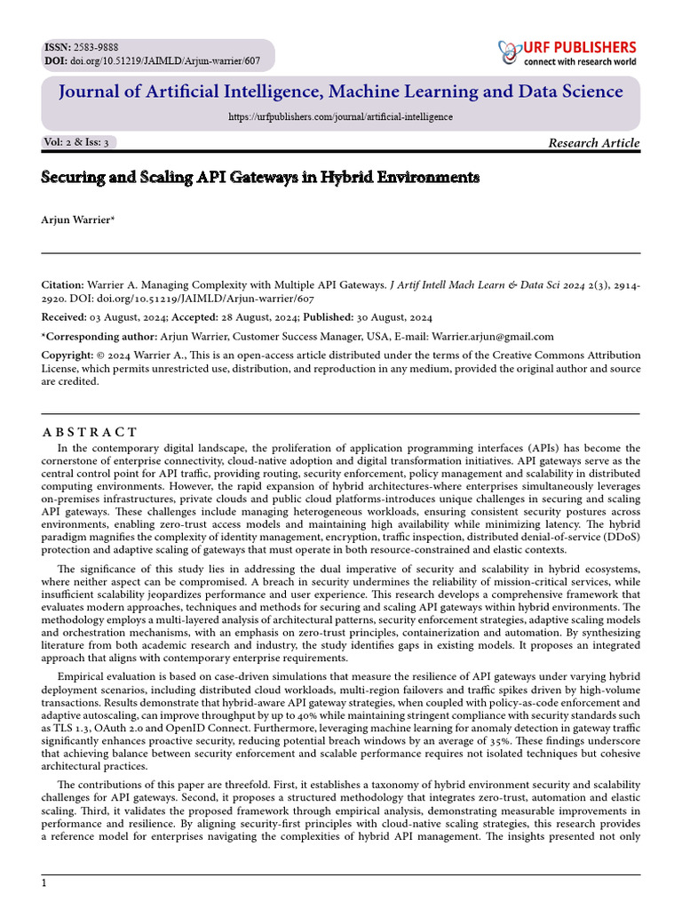 Securing and Scaling API Gateways in Hybrid Environments | PDF | Cloud ...
