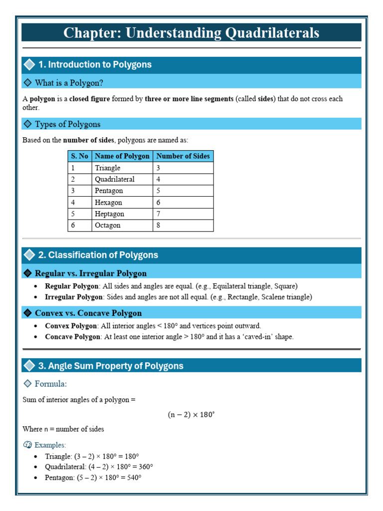 Chapter 3. Understanding Quadrilaterals | PDF | Rectangle | Angle
