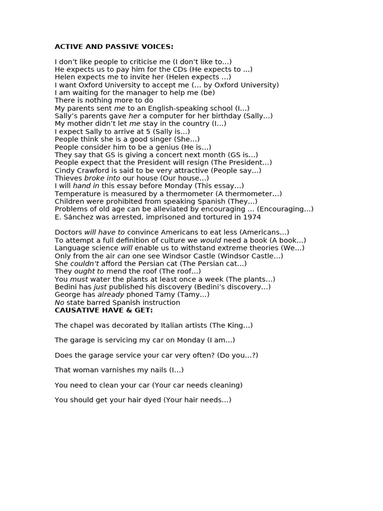 Rephrasing Passive Causative | PDF