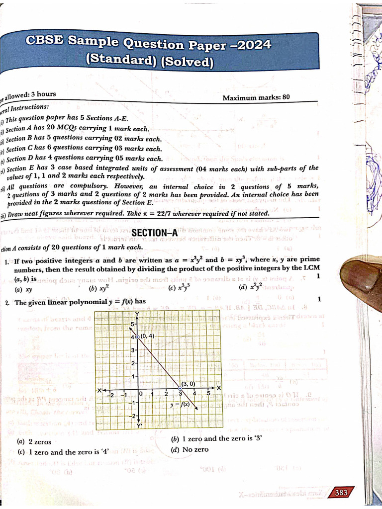Math Sample Paper 2024 | PDF