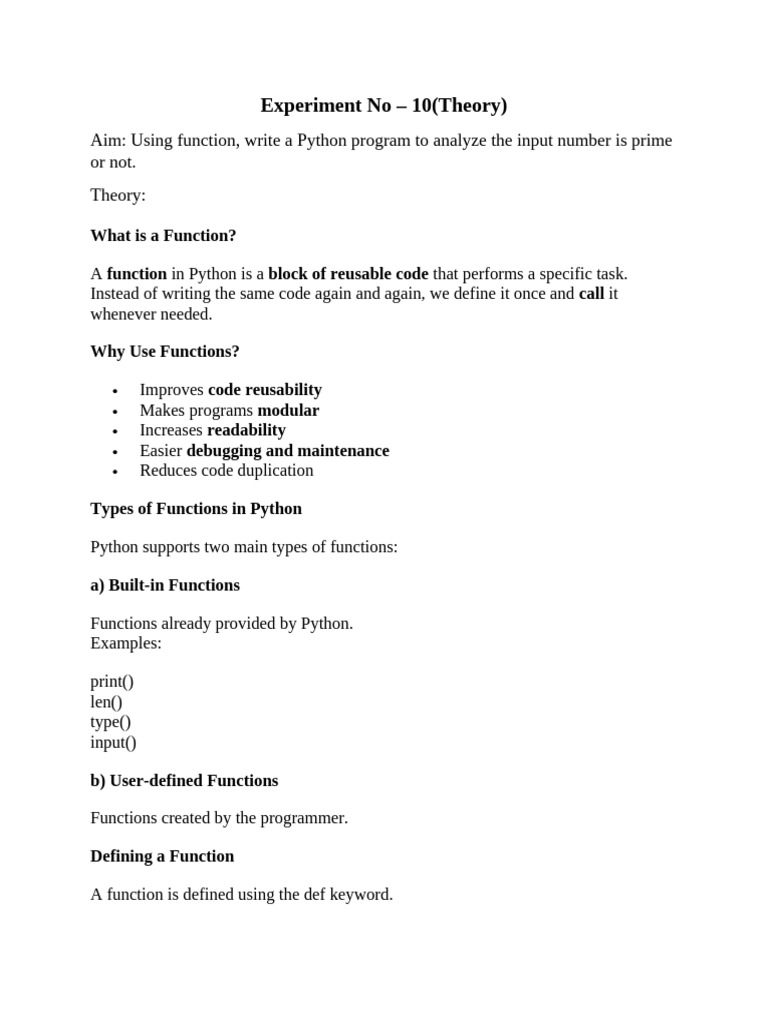 Experiment No 10 (Theory) | PDF