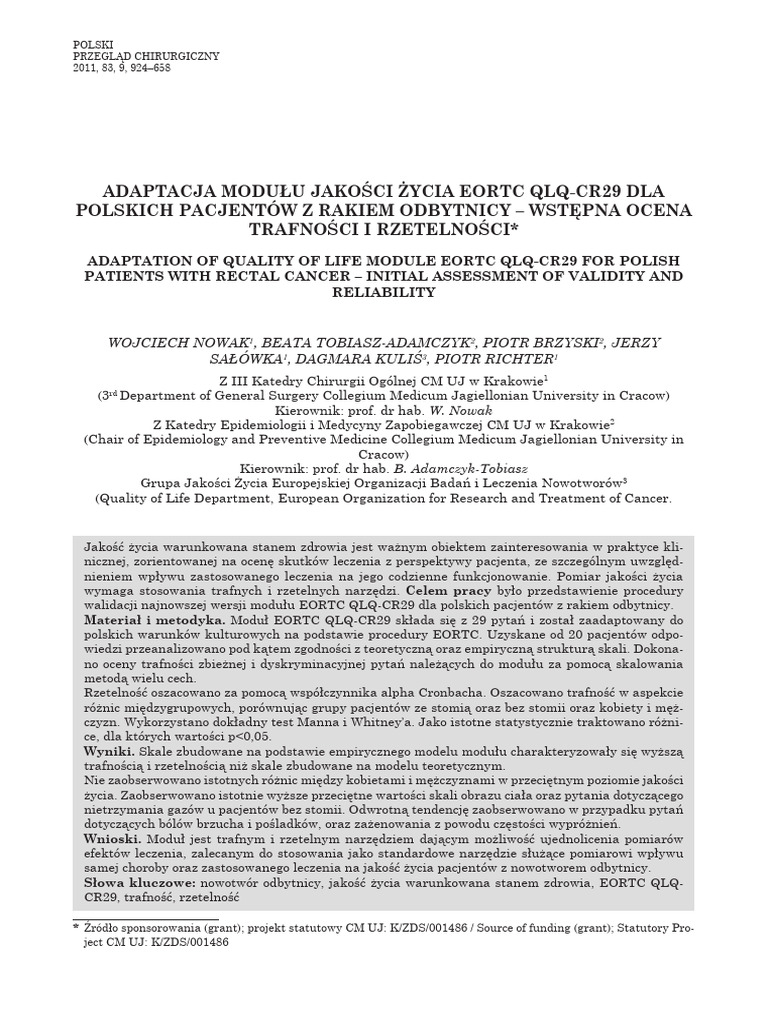 Chia EORTCQLQ-CR29 | PDF