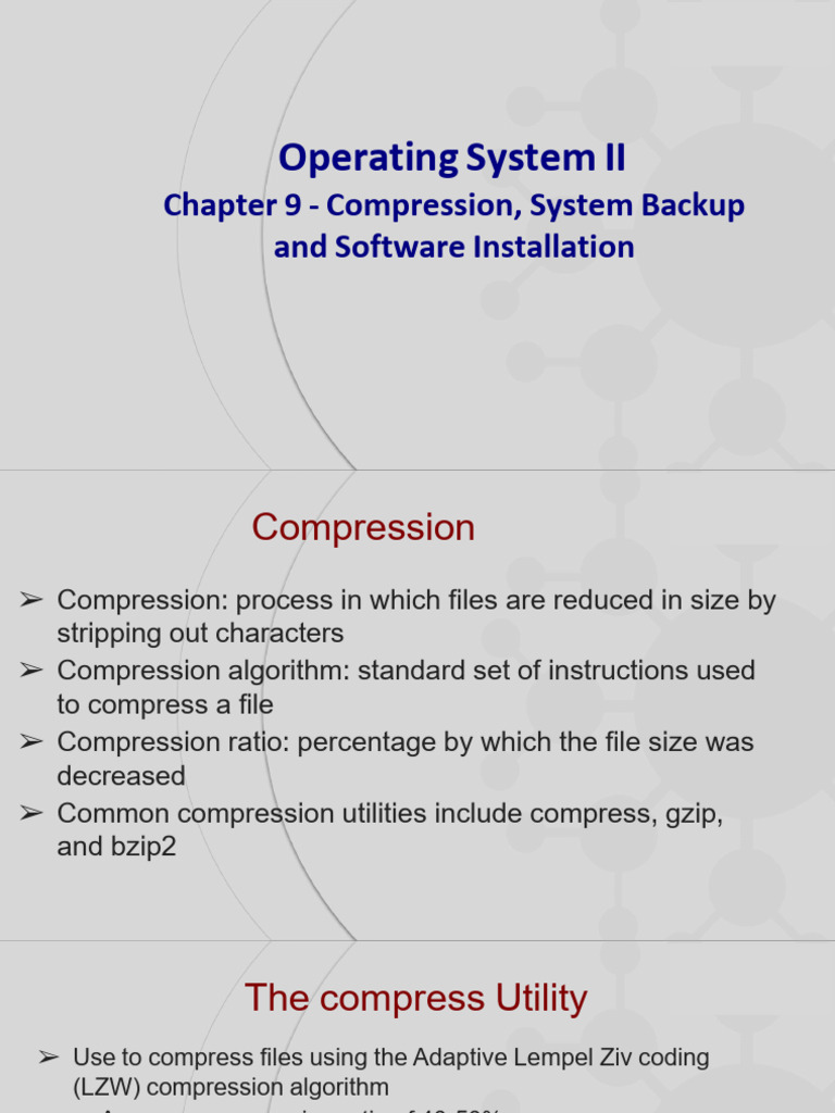 OSII - Chap9 - Software Installation | PDF | Data Compression | Zip ...