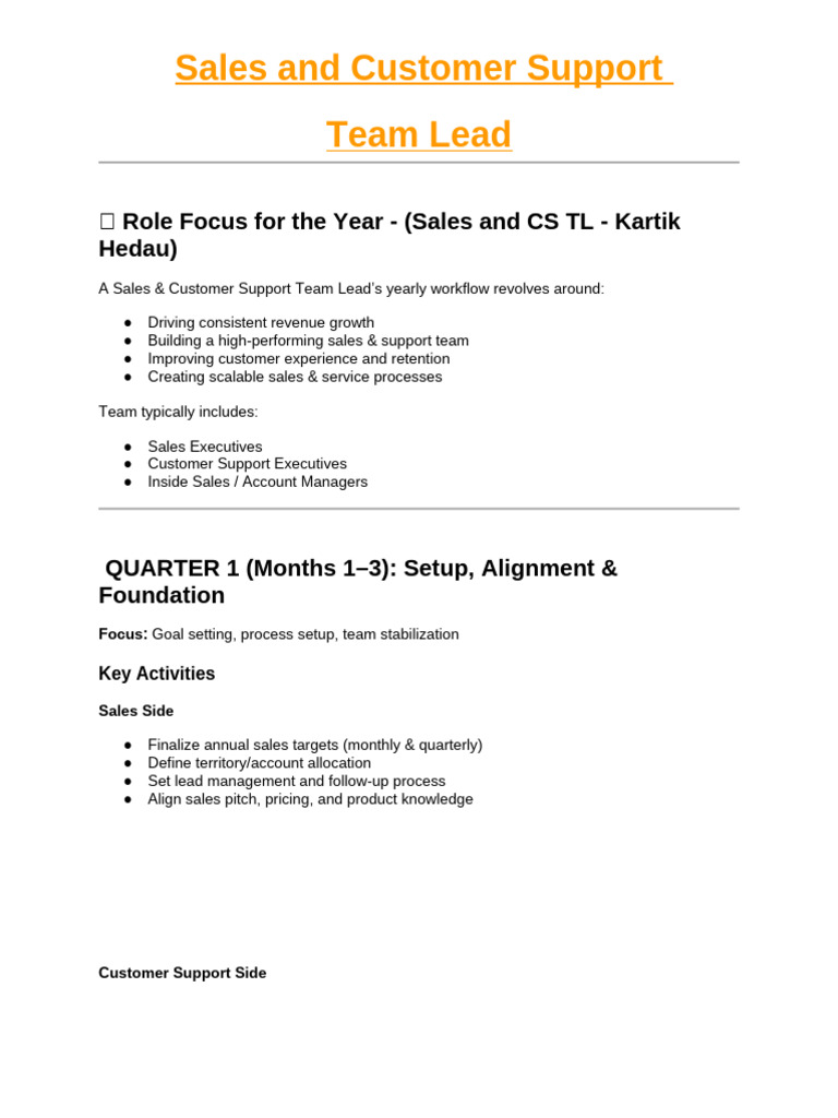 Sales and CS Team Lead | PDF | Sales | Performance Indicator