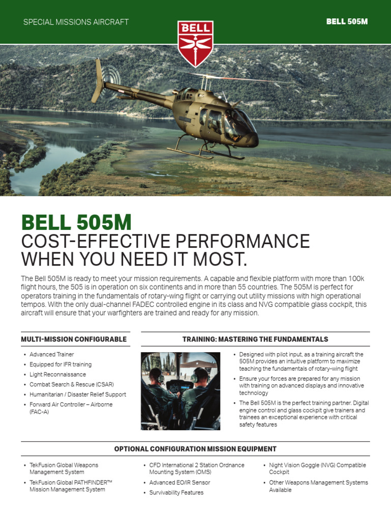 Bell 505m Fact Sheet | PDF | Transport | Aircraft Configurations