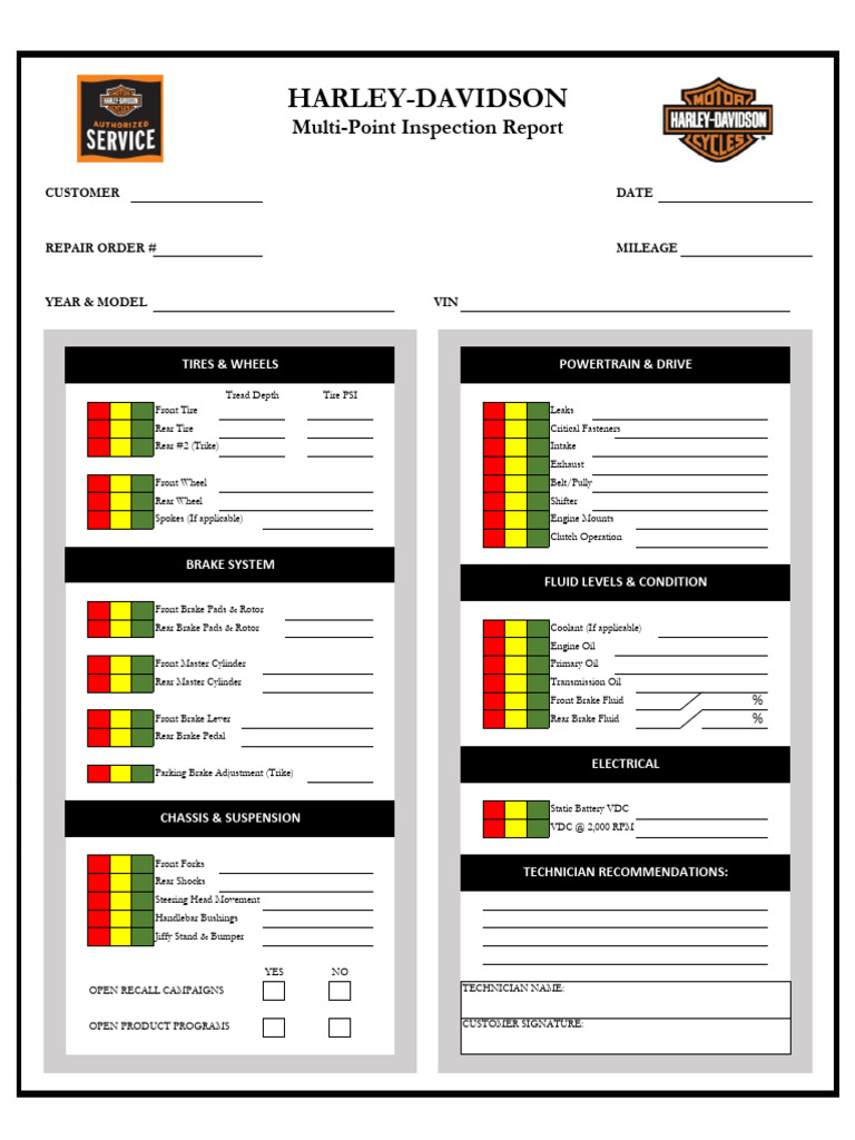 Multi-Point Inspection Report 2021 | PDF | Brake | Automotive Industry