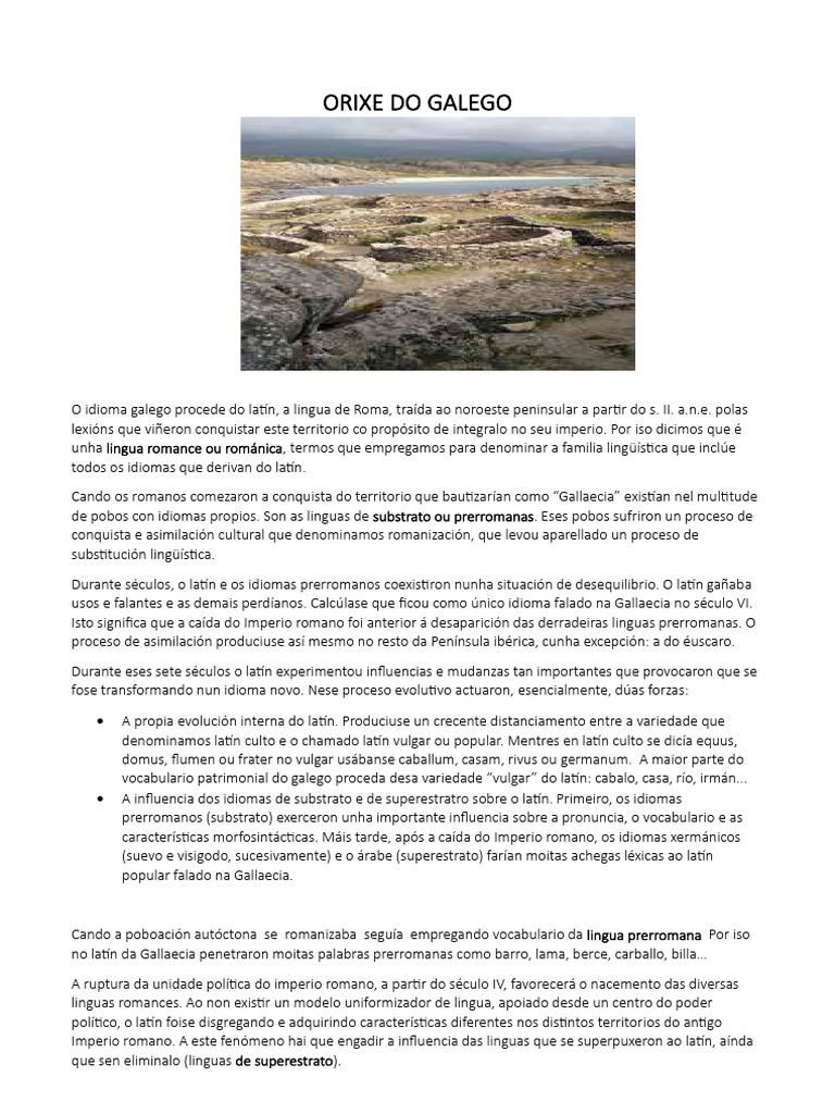 Orixe Do Galego. Cultismos, Semicultismos e Palabras Patrimoniais. | PDF