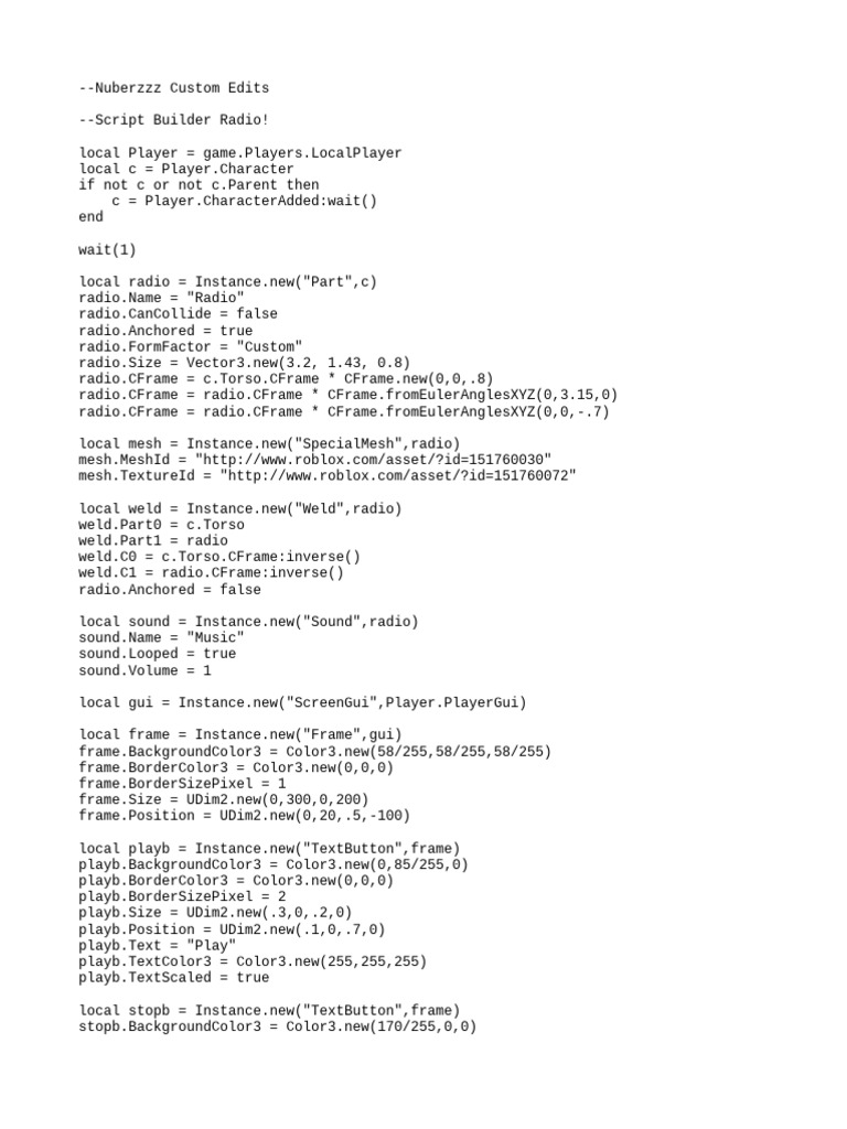 Roblox Boombox Script | PDF
