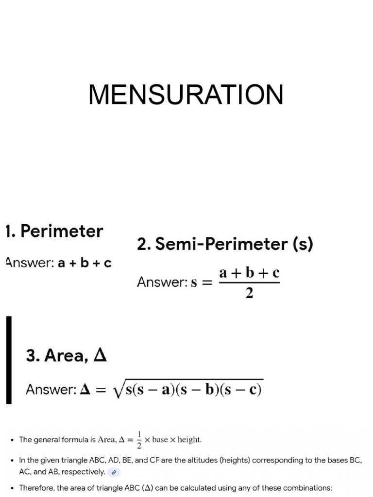 MENSURATION | PDF