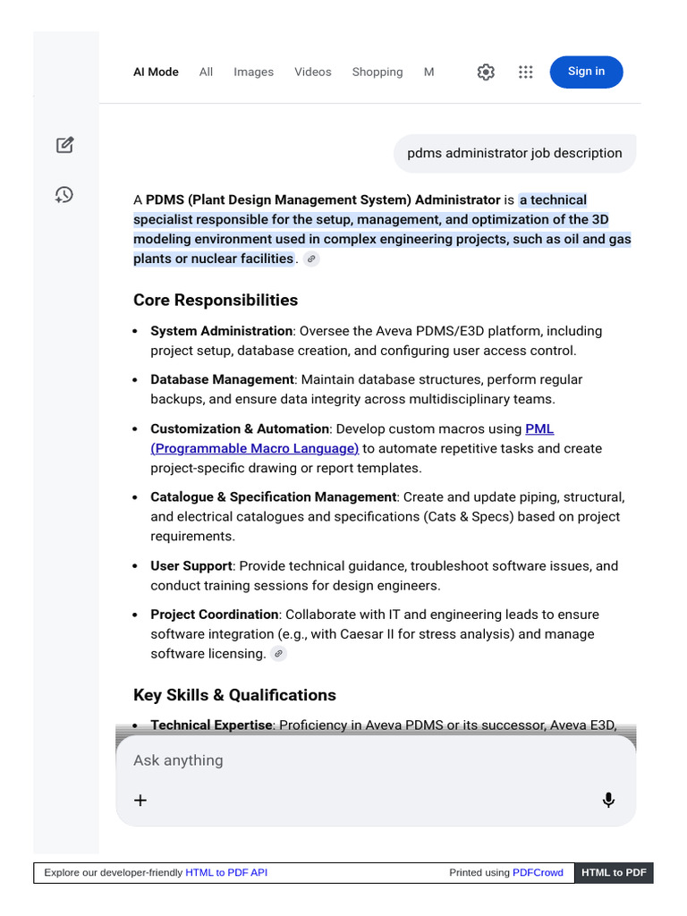 Www Google Com Search q Pdms Administrator Job Description c(1) | PDF ...
