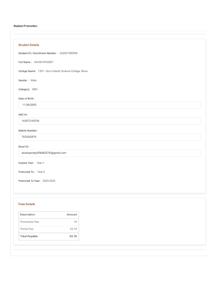 Promotion Fees Application | PDF