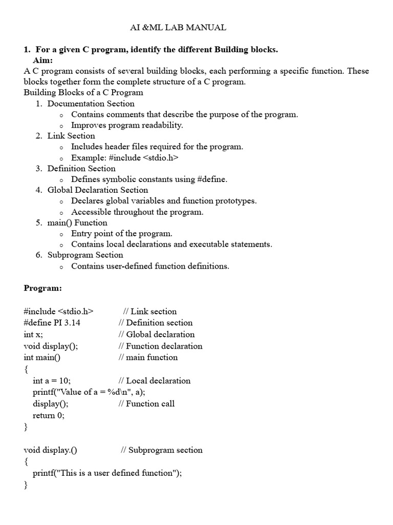 Ai&Ml Lab Manual | PDF | Queue (Abstract Data Type) | Computer Program