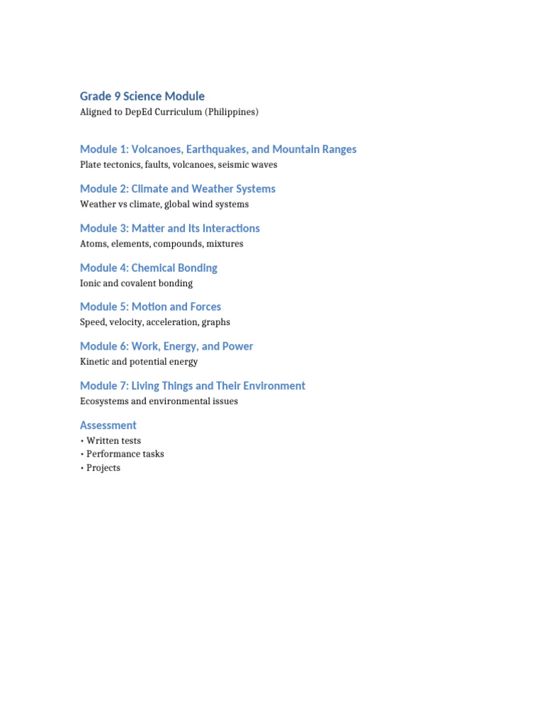 Grade 9 Science Module | PDF