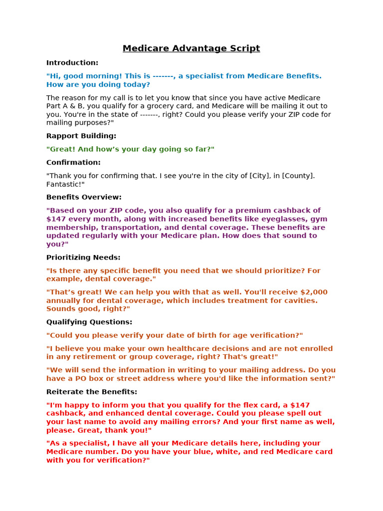 Medicare Advantage Script 20-08-24 | PDF | Medicare (United States)