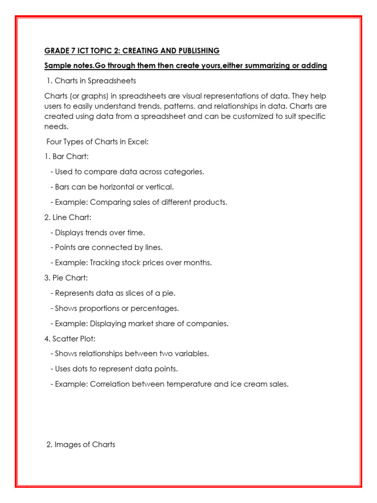 Grade 7 Ict Topic 2 Notes | PDF | Databases | Chart