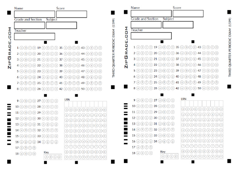 Answer Sheet Third Quarter | PDF