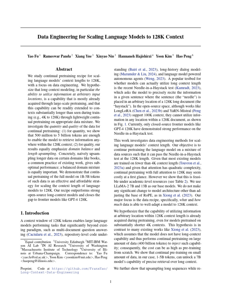 Long Context Data Engineering | PDF | Computing