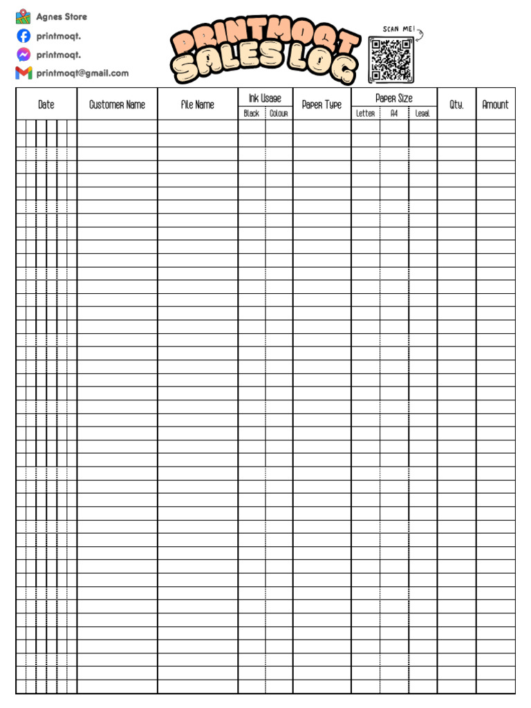 Sales Log Printing Business | PDF