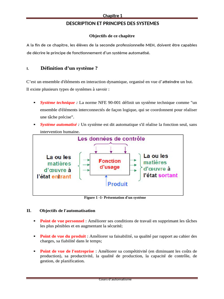 Chapitre 1 Automatisme | PDF