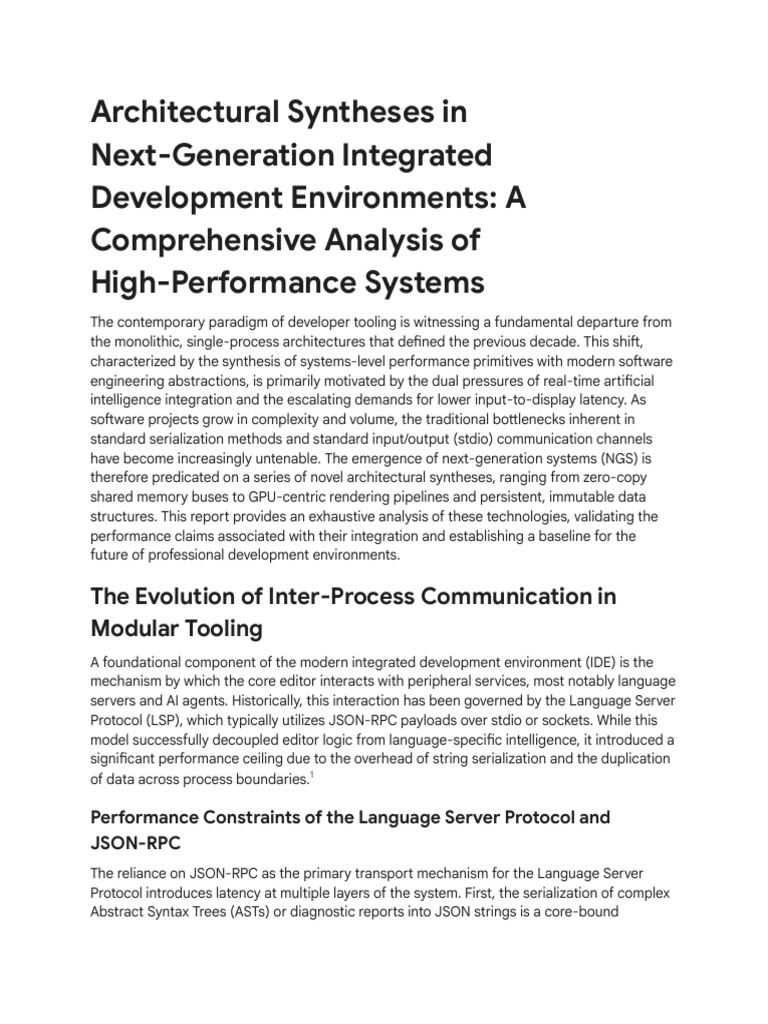 IDE Performance Research Strategy | PDF | Rendering (Computer Graphics ...
