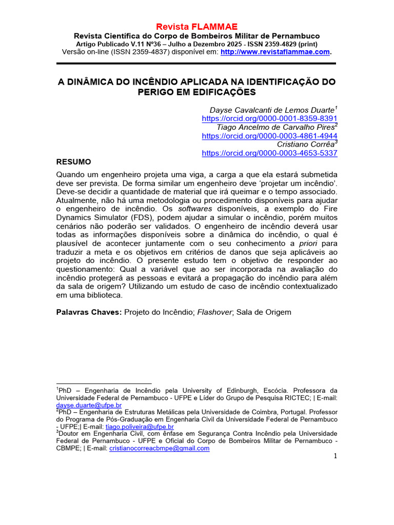 A Dinamica Do Incendio Aplicada Na Ident | PDF | Calor | Transferência ...