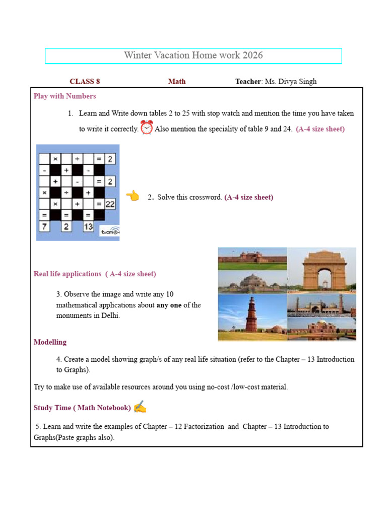 Math HHW Jan. 2026 | PDF