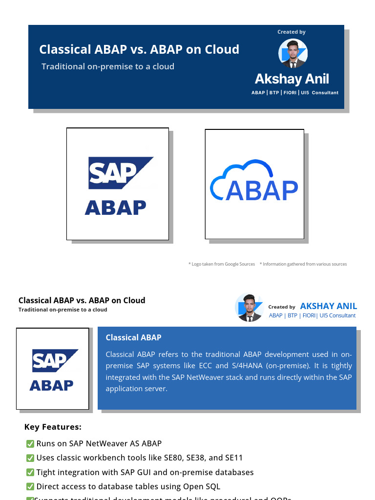 Classical ABAP Vs ABAP On Cloud | PDF | Cloud Computing | Computer ...