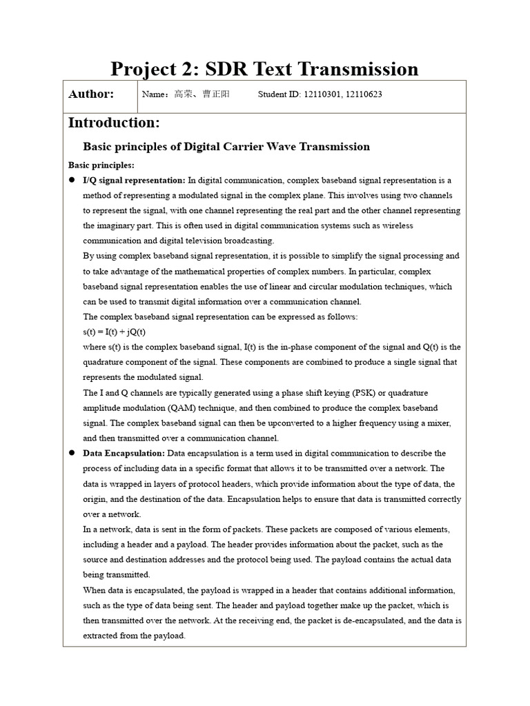 Project 2 SDR Text Transmission With USRP | PDF | Electronics | Radio ...