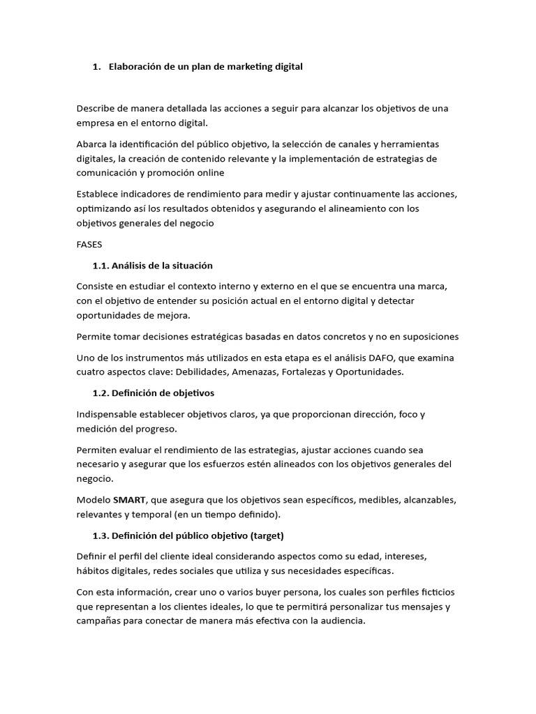 estrategias de marketing_creación de un plan de marketing digital | PDF ...