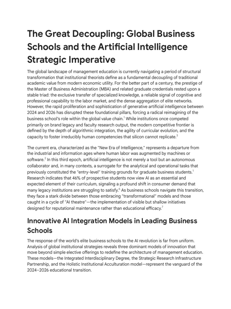 Business Schools Adapt to AI Revolution | PDF | Artificial Intelligence ...