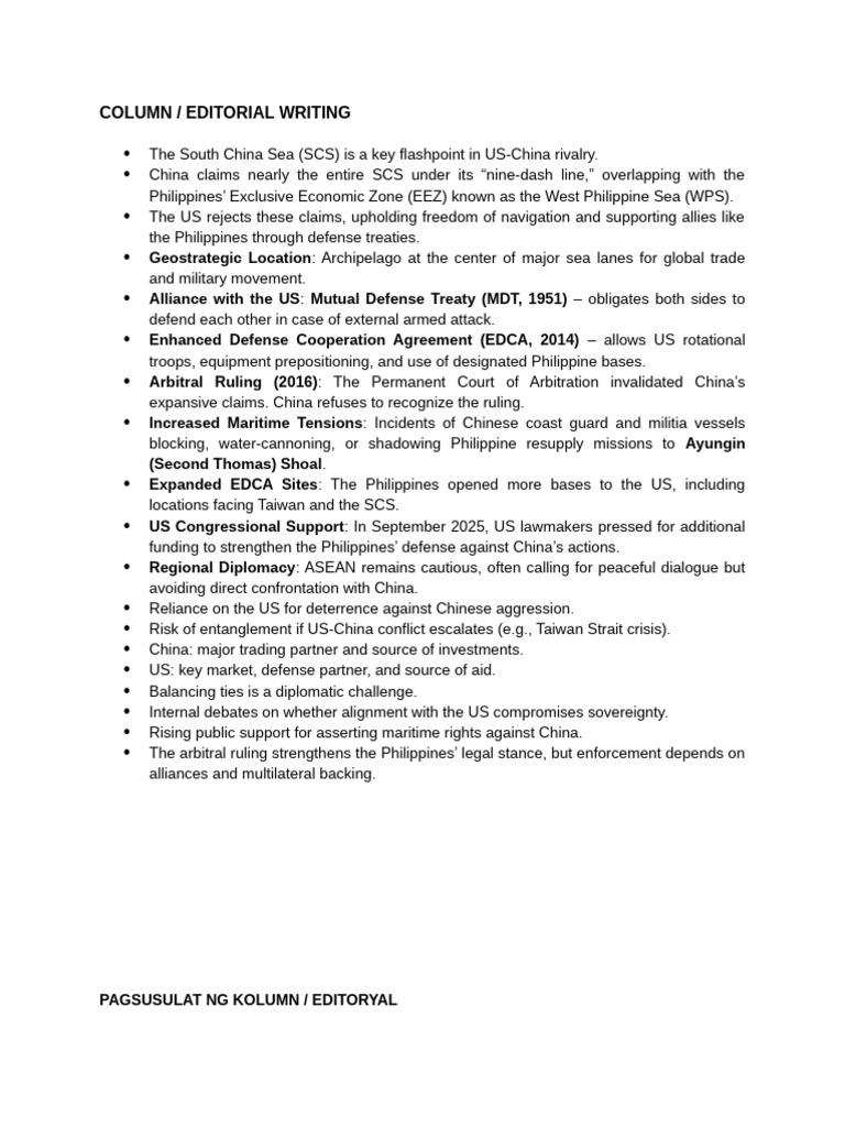 Column Writing Cliniquing 9.24 | PDF | South China Sea | International ...