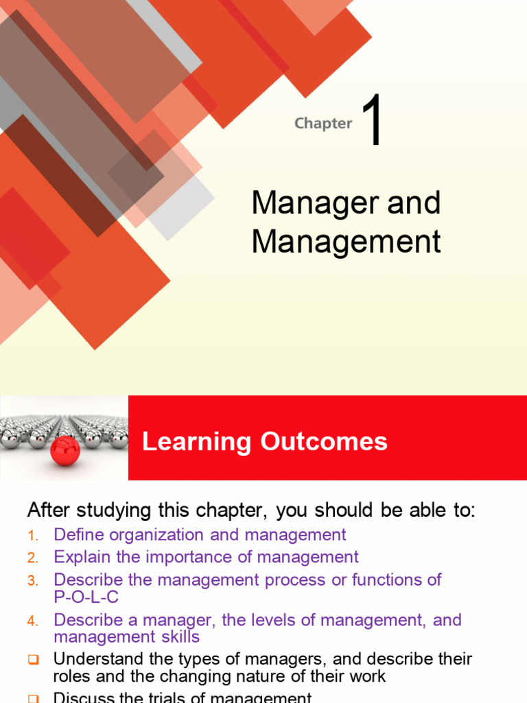 Slide Chapter 1. Manager Management | PDF | Goal | Skill
