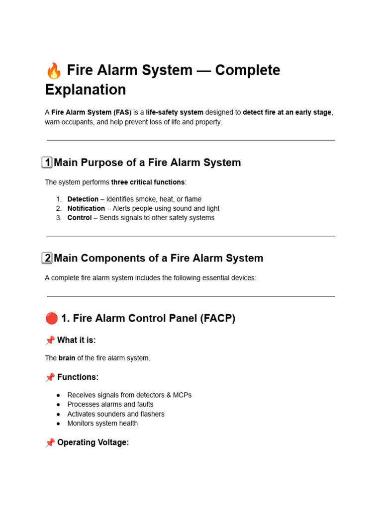 ? Fire Alarm System - Complete Explanation | PDF | Electrical ...