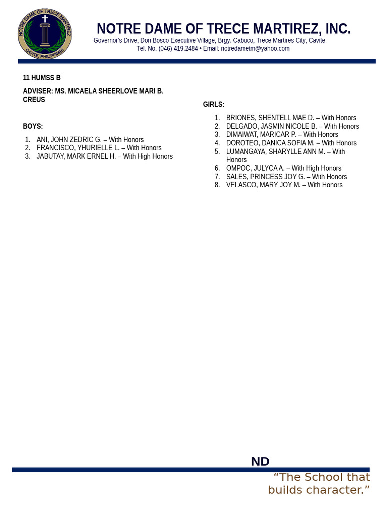 11 Humss B | PDF