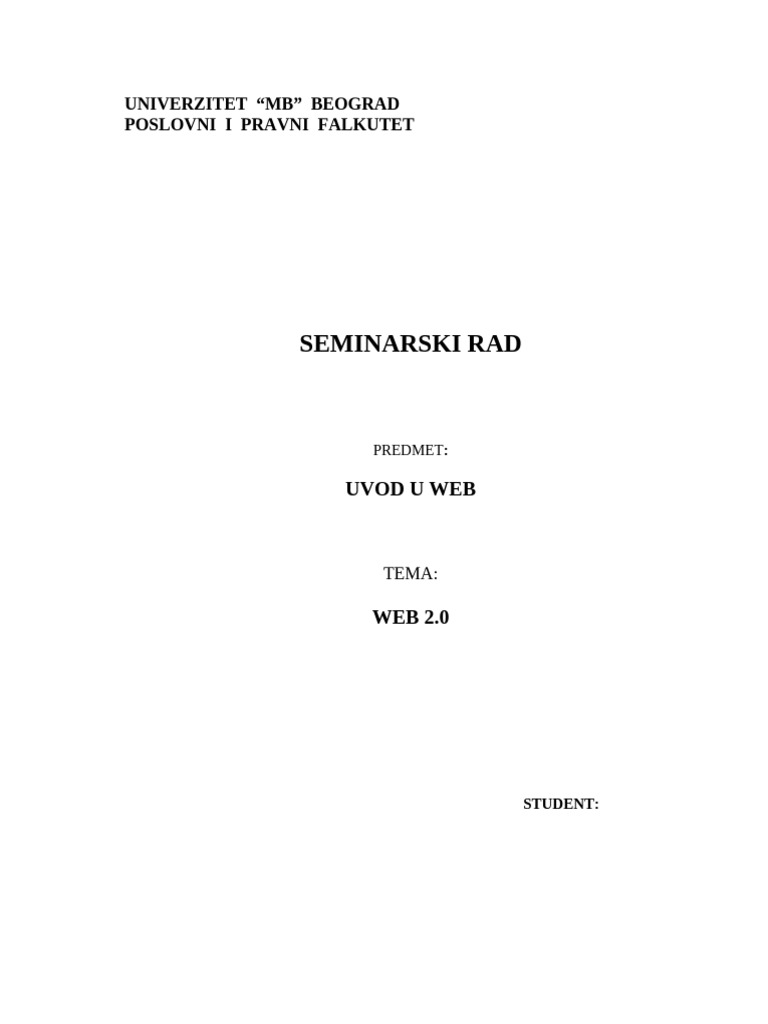 Uvod U Web | PDF
