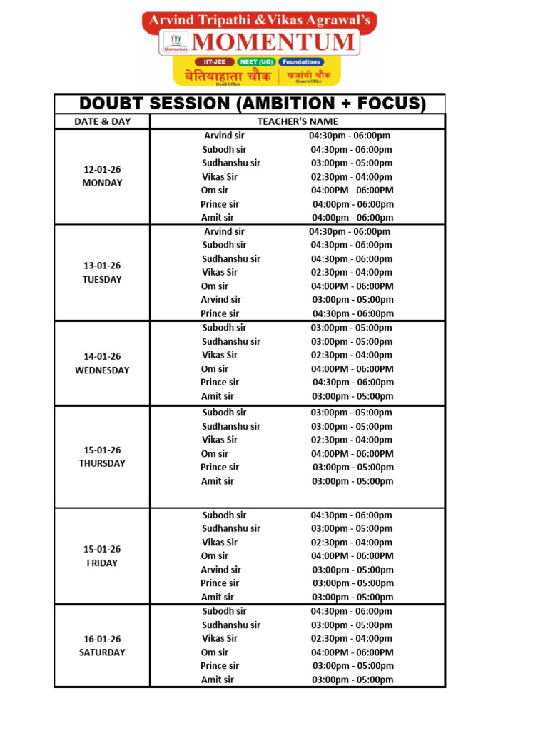 Doubt Session 1 | PDF