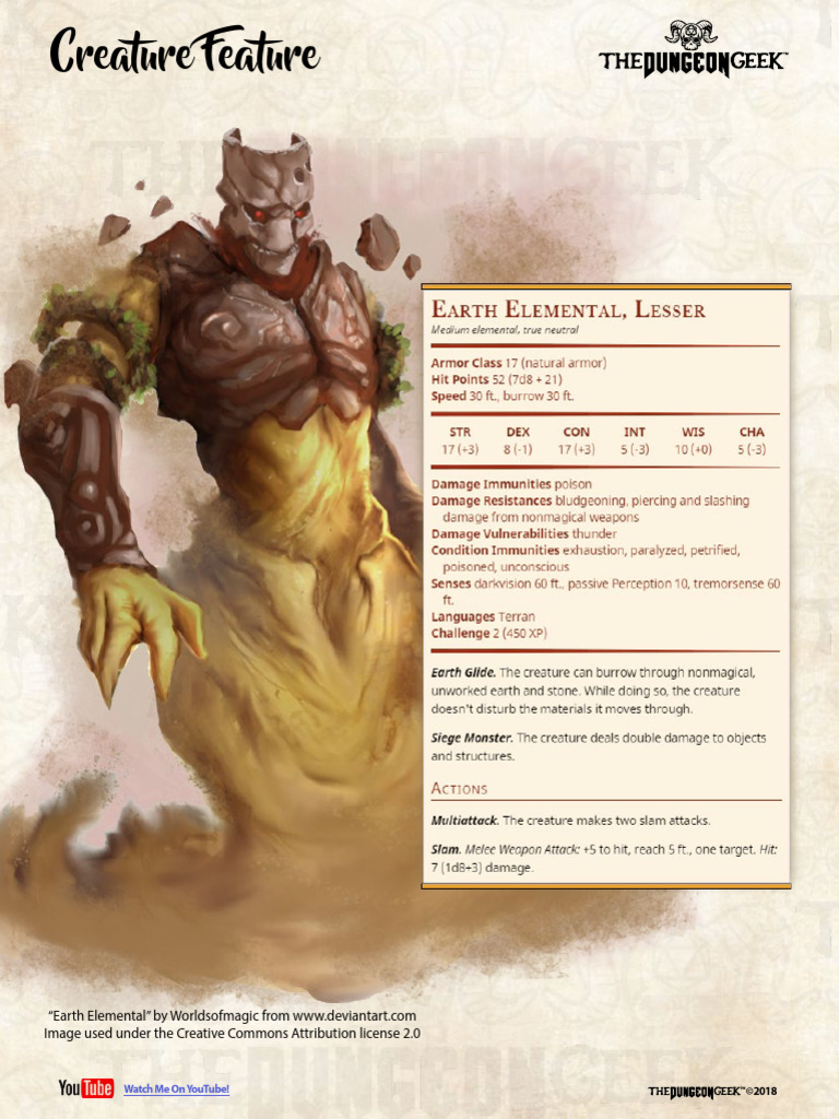 CreatureFeature_LesserEarthElemental | PDF