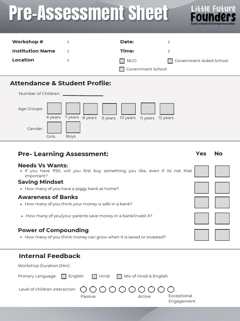 LFF_PostPre Assessment (2) | PDF | Behavioural Sciences