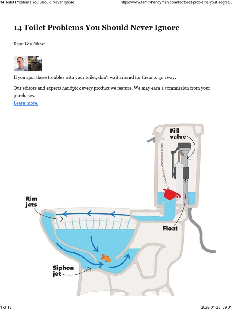14 Toilet Problems You Should Never Ignore - Family Handyman | PDF ...
