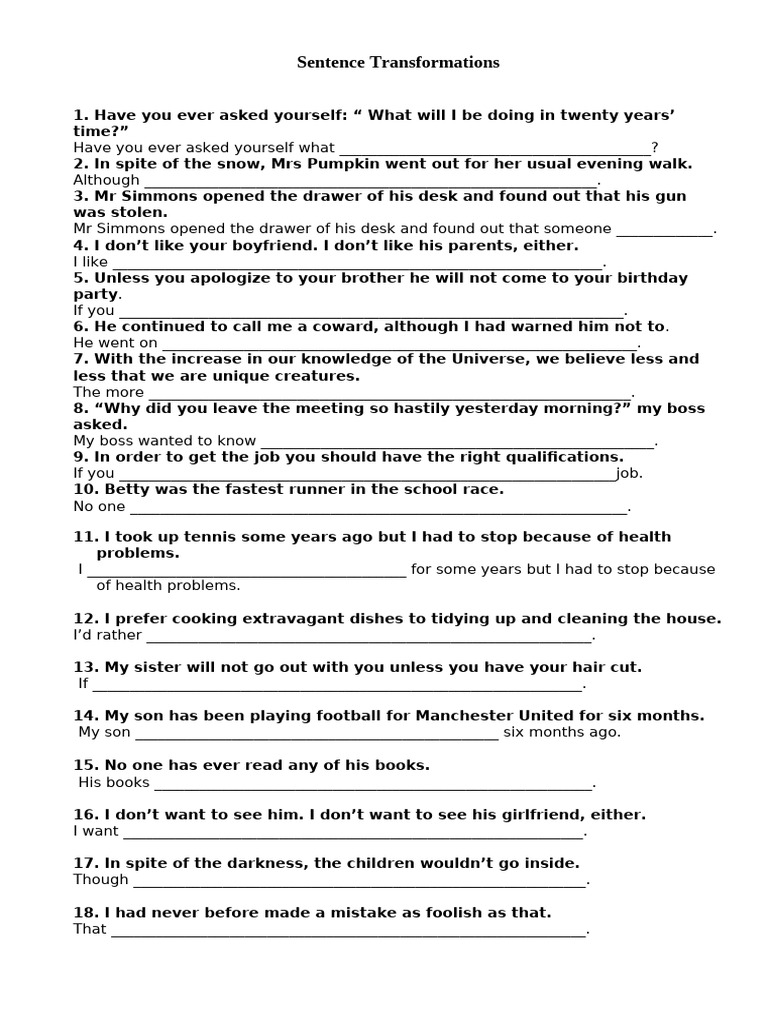 sentence transormations | PDF | Chess Theory | Chess