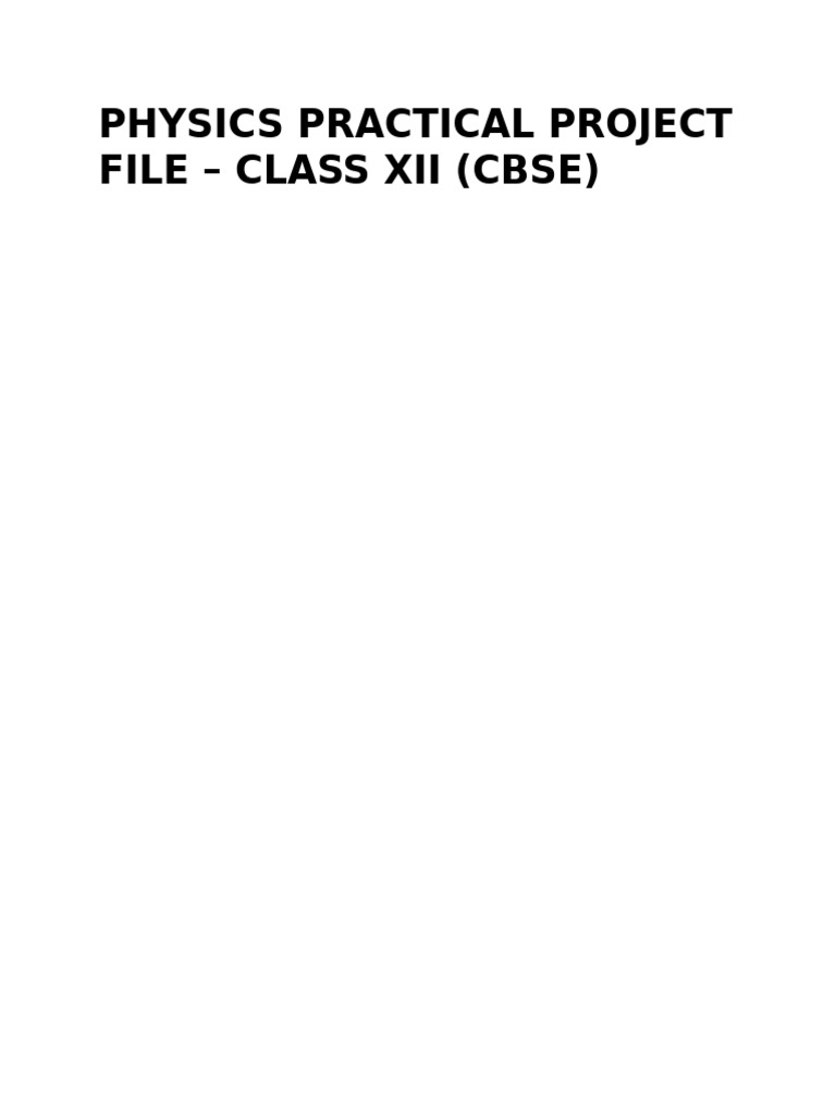 Physics Practical Project File | PDF | Electrical Resistance And ...